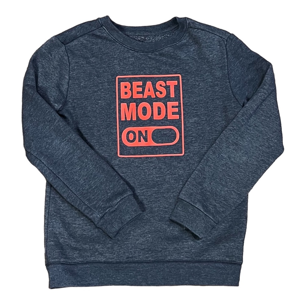 Cat & Jack Beast Mode Sweatshirt Fleece Lined Size Medium 8-10 Super Soft EUC